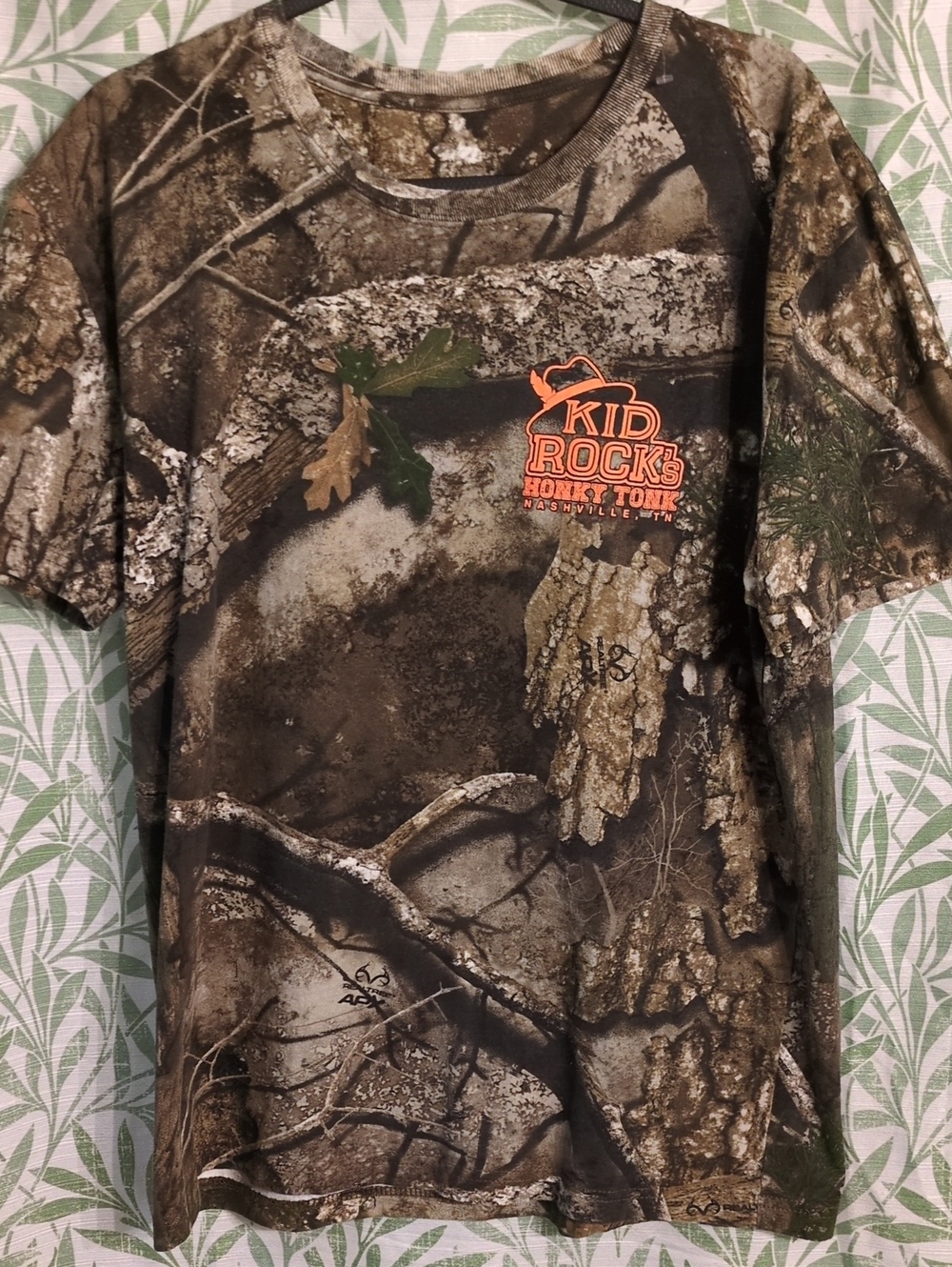 Realtree Men's Short-Sleeve Camo Tee with Orange Logo